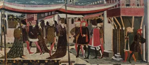 Galleria Dell'Accademia Florence Prints: Il Cassone Adimari; detail of the right part