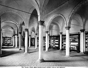The interior of the Library in the Abbey of Monte Oliveto Maggiore, near Siena, designed by Fra Giovanni da Verona