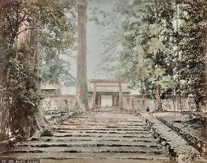 Temple Prints: Japan album: entrance to the sanctuary of Ise in the village of Uji