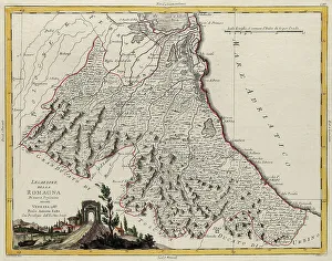 Antique Cartography Europe Prints: Land area of the State of the Veneto: Legation of Romagna