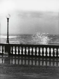 Prints of Waterfront during a storm. Date of Photograph:1950 ca Landscapes Prints: Waterfront during a storm