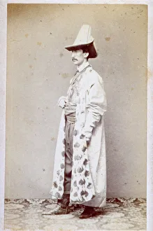 Masquerade Costume Prints: Man dressed as a character