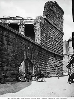 Massive wall of the Arch of Pantani in Rome