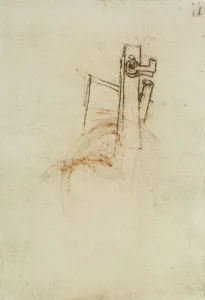 High Renaissance Drawings Prints: Mechanical device, drawing from the Codex Forster III