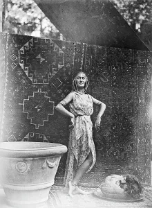 Model posing with clothes Salome