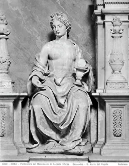 Monument of Cardinal Ascanio Sforza, detail, marble, Andrea Sansovino (1467-1529), Church of Santa Maria del Popolo, Rome