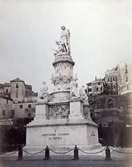 Related Images Collection: Monument dedicated to Christopher Columbus. The navigator is portrayed in 15th century clothes