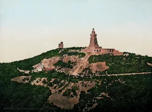 Rock Formations Germany Prints: The monument to Emperor William I, collocated on a hill of Thuringia, Germany