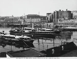 Italian Port Scene Prints: The naval dockyard in Naples