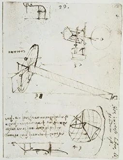 High Renaissance Drawing Techniques Prints: Notes on hydraulics, study belonging to the Codex Forster I