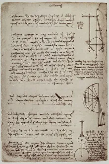 Renaissance Art Styles Prints: Notes on physics and geometry, written by Leonardo da Vinci