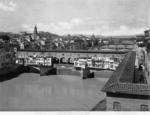 Middle Ages European Landmarks Prints: The Old Bridge in Florence