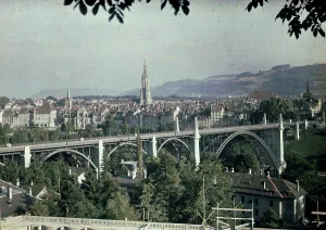 River Transportation Structure Prints: Panorama of Thun