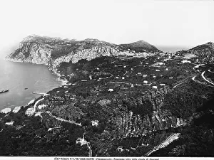 Seaside Landscape Photography Prints: Panoramic view of the Isle of Capri