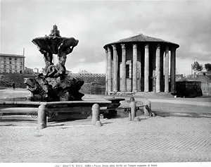 Temple Of Vesta Rome Prints: Panoramic view of Piazza Bocca dell Verit