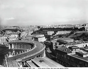 Vatican Cityscape Prints: Panoramic view of Rome, with the arcade of Bernini