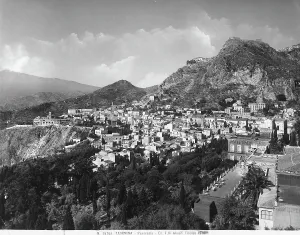 Italian Architecture 1930s Prints: Panoramic view of Taormina