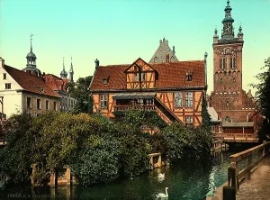 Partial view of Danzig's old centre, in Poland