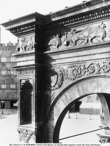 Siena Architecture Prints: Particular of the upper part of the Piazza Chapel