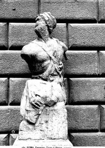 Ancient European Statues Prints: Pasquino, called the talking statue, located in Piazza Pasquino, Rome