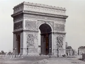 Neoclassical Architecture France Prints: Perspective view of the Arc de Triomphe in Paris
