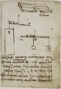 Renaissance Artist Leonardo Da Vinci Prints: Physics calculations using different weights