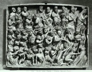 Giovanni Pisano Artwork Prints: Pisa Civic Musem: Panel with the Last Judgment, from the pulpit by Giovanni Pisano