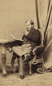 Portrait of a man reading a document