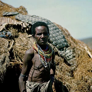 Lake Rudolf Collection: Portrait of an old woman of Turkana ethnicity, Island of Lake Turkana (formerly Lake Rudolf)