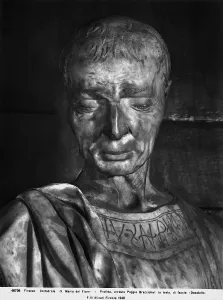 Prophet, detail of the face, statue attributed to Donatello, in the Cathedral of Santa Maria del Fiore, Florence