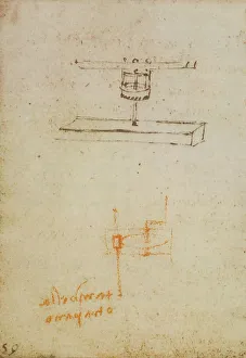 London Museum Art Collections Prints: A punch machine, drawing from the Codex Forster III