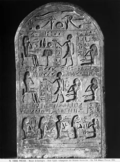 Ancient Egyptian Reliefs Prints: Rectangular Egyptian stele of the deceased Amoon-ton, in the Museo Archeologico, Florence