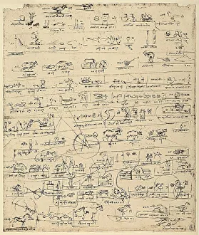 High Renaissance Drawings Prints: Recto of a page of an illustrated dictionary
