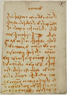 Reflections, page from the Codex Forster II, c.59v, by Leonardo da Vinci, housed in the Victoria and Albert Museum, London