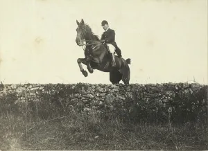 Horse Riding Competition Prints: Rider performs a jump