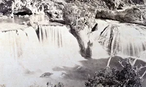 Waterfall Landscape Prints: River landscape with waterfall