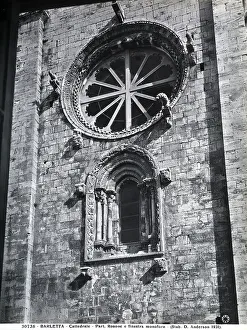 Medieval European Architecture Photos Prints: Rosette and window, detail of the faade of the Cathedral (S)