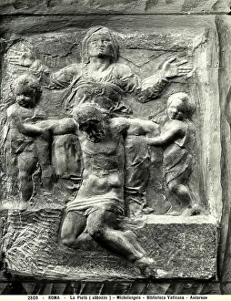 Sketch of the Piet, attributed to Michelangelo and displayed in the Vatican Apostolic Library, Vatican City