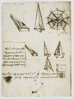 European Renaissance Art History Prints: Solid geometric figures, drawings belonging to the Codex Forster I