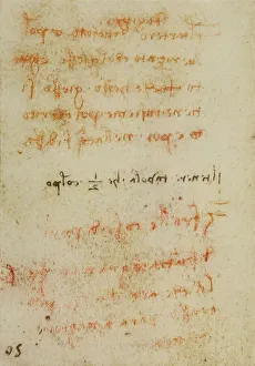 Renaissance Artist Leonardo Da Vinci Prints: Studies on light, writings from the Codex Forster III