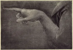Human Body Studies Prints: Study of the arm and the hand of an angle of the Virgin of the Rocks
