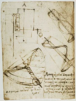 Renaissance Baroque Period Art Prints: Study on building a hydraulic machine