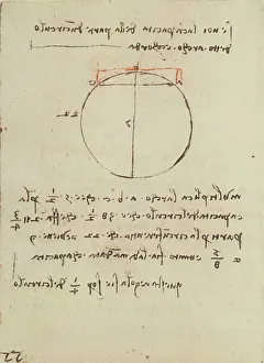 Victoria And Albert Museum Artwork Prints: Study to calculate the diameter of a circle