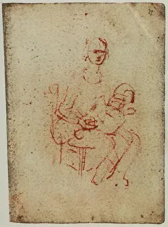 London Museum Artworks Prints: Study on the human figure, drawing from the Codex Forster II