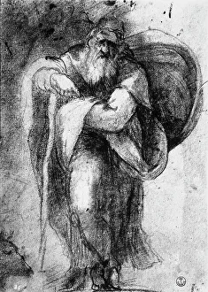 Study of a saint; drawing by an unknown artist, in the Gabinetto dei Disegni e delle Stampe, Uffizi Gallery, Florence