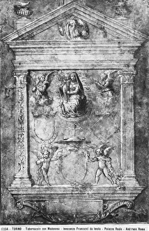 Madonna And Child Drawing Prints: Study for a tabernacle with the Madonna and Child in glory