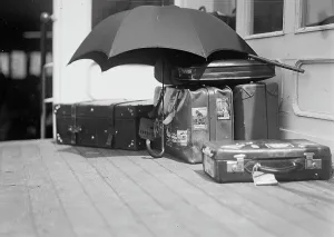 Suitcase on a ship