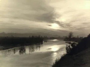 Natural Phenomena Photography Prints: Sunset on the Arno river