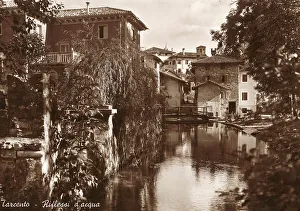 Reflections On Water Prints: Tarcento, reflections on water, postcard