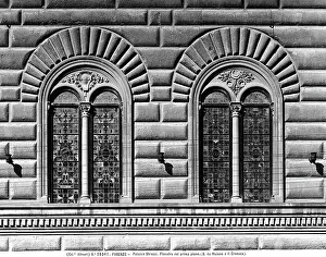 Two-light windows on the first floor of the Palazzo Strozzi, faade, by Benedetto da Maiano and Cronaca, in the Piazza Strozzi, Florence